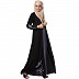 Double layered abaya with embroidery work- Black Double layered abaya with embroidery work- Black